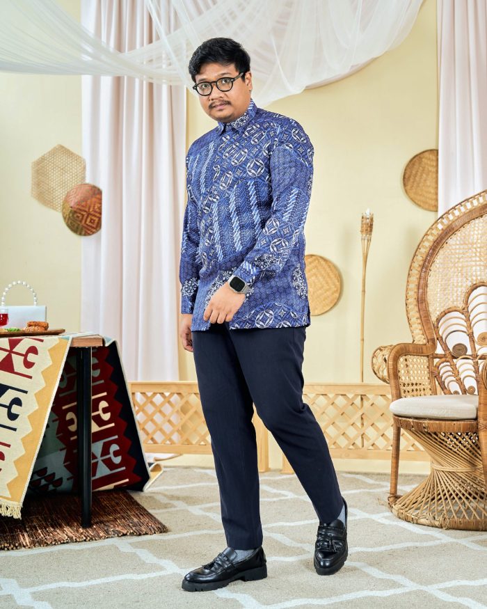 Baju Kemeja Batik Sultan 8.0 - Akbar Space Blue - Image 5