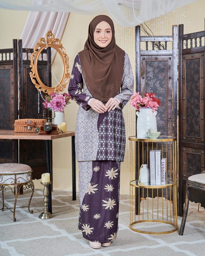 Baju Kurung Moden Batik Sultanah 9.0 - Arena Dark Brown