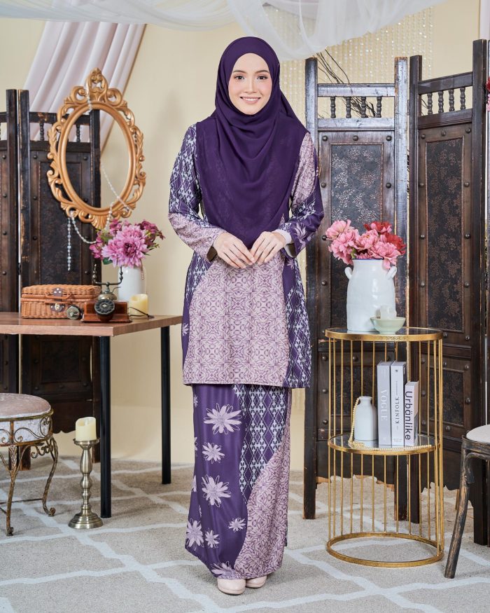 Baju Kurung Moden Batik Sultanah 9.0 - Arena Deep Purple