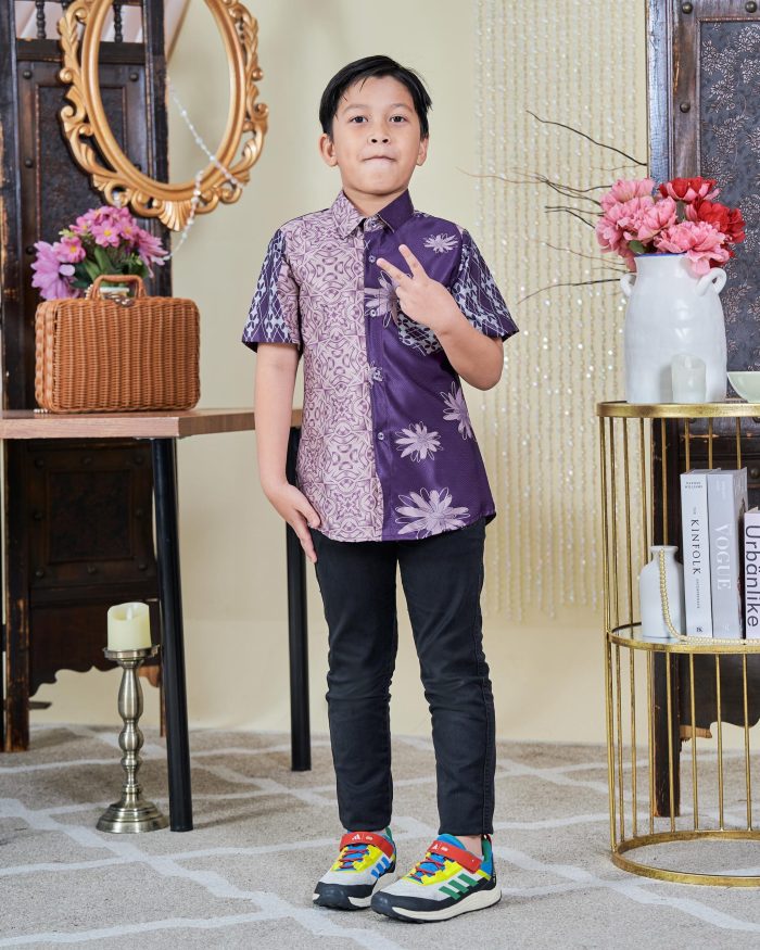 Kemeja Batik Sultan Kids 9.0 - Arena Deep Purple - Image 2