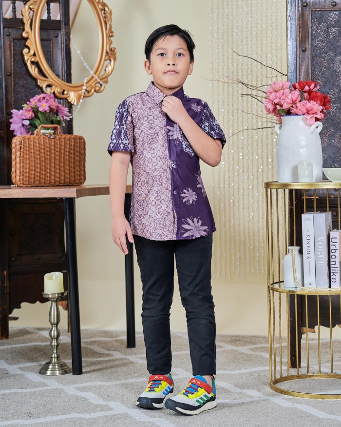 Kemeja Batik Sultan Kids 9.0 - Arena Deep Purple - Image 3