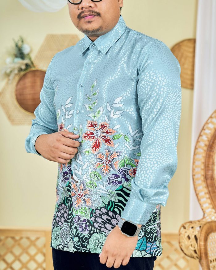 Baju Kemeja Batik Sultan 3.0 - Bayu Icy Mint - Image 2