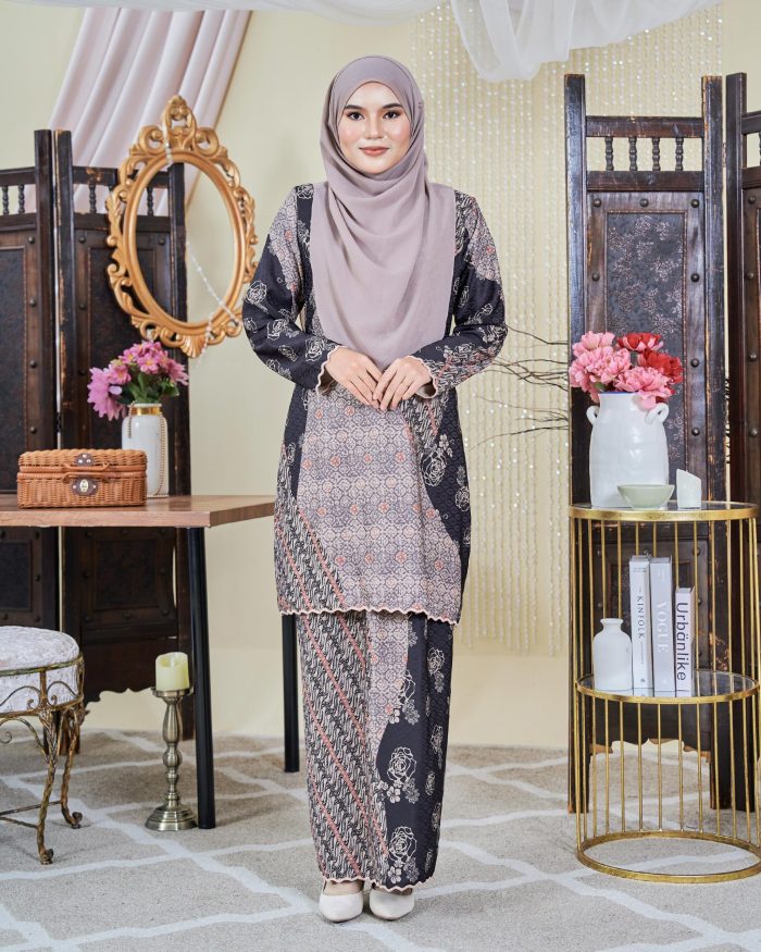 Baju Kurung Moden Batik Sultanah 9.0 - Jiwa Ash Black