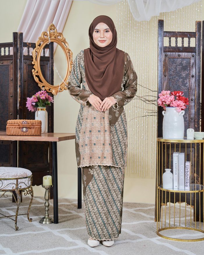 Baju Kurung Moden Batik Sultanah 9.0 - Jiwa Dark Olive