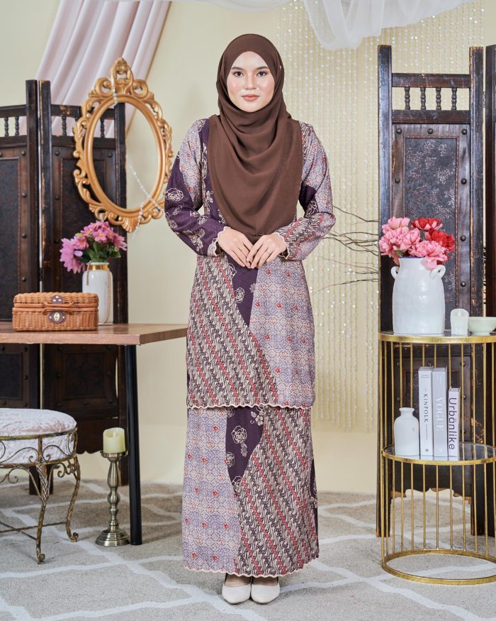 Baju Kurung Moden Batik Sultanah 9.0 - Jiwa Plum Purple