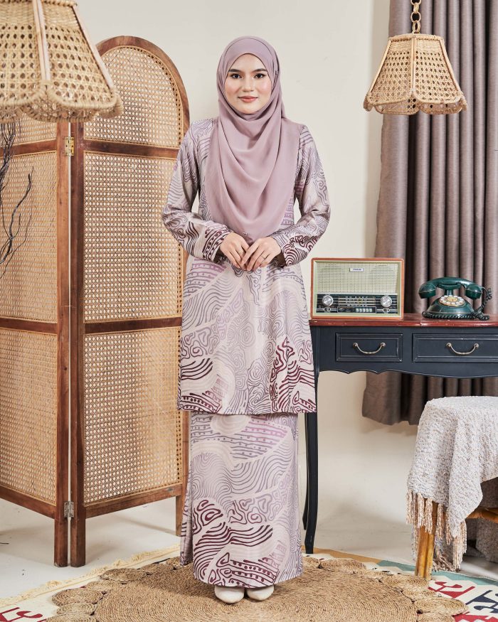 Baju Kurung Moden Batik Sultanah 9.0 - Makmur Khaki Rose