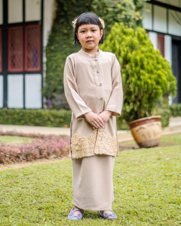 Baju Kebarung Sultanah Kids - Nilamsari Champagne