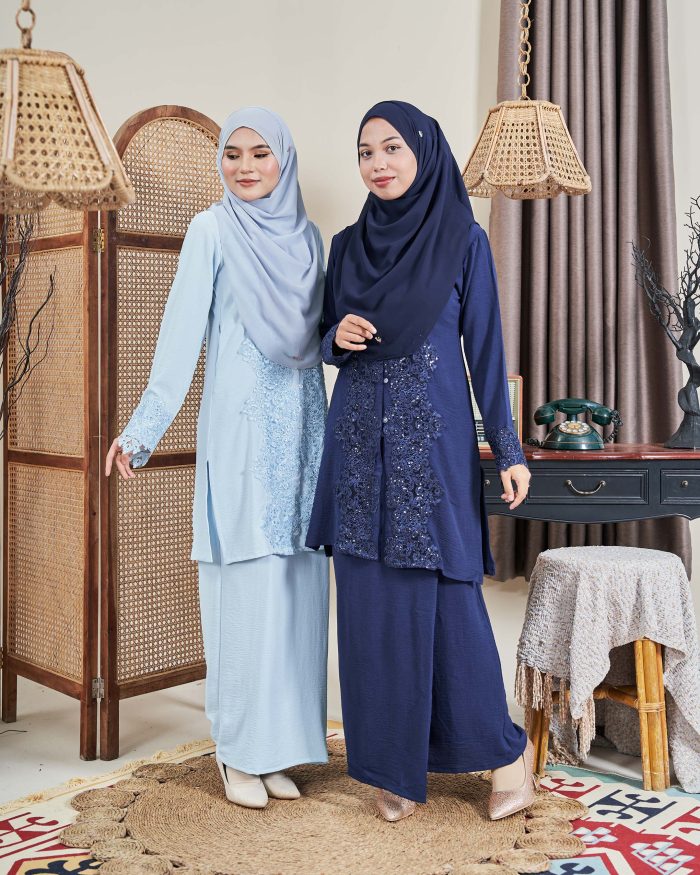 Baju Kebarung Sultanah - Nilamsari Light Blue - Image 5