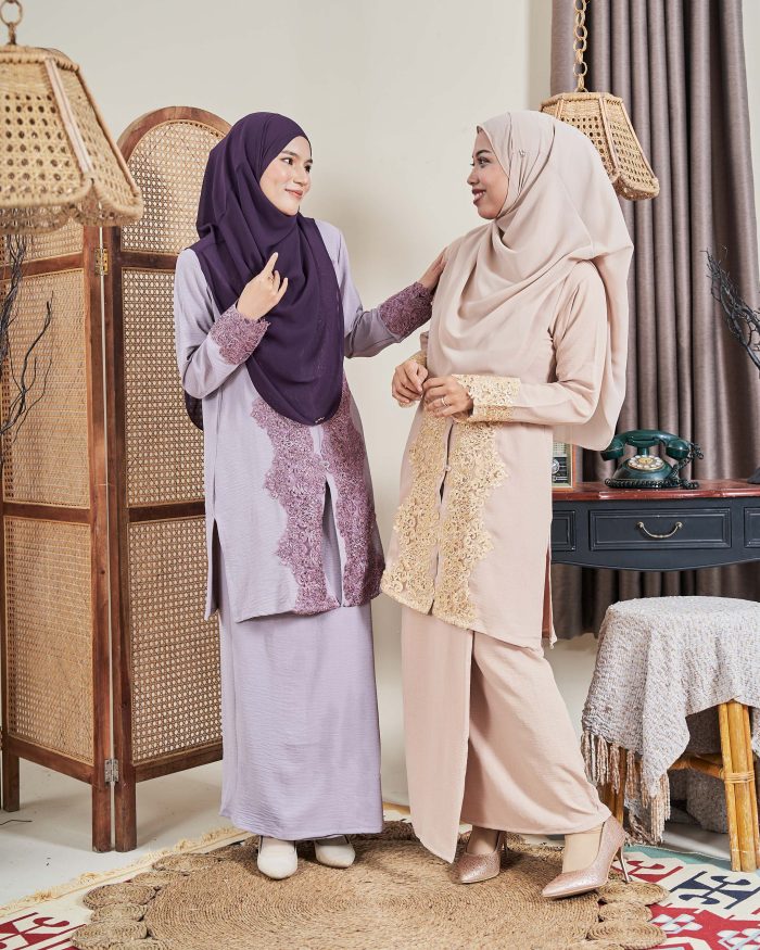 Baju Kebarung Sultanah - Nilamsari Dusty Lilac - Image 5