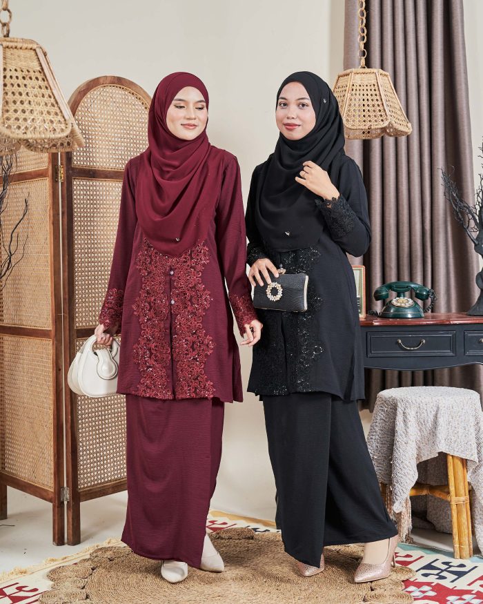 Baju Kebarung Sultanah - Nilamsari Matte Black - Image 4