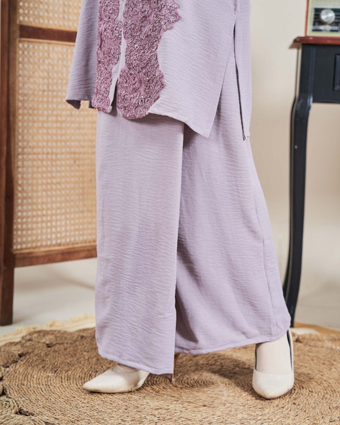 Baju Kebarung Sultanah - Nilamsari Dusty Lilac - Image 4