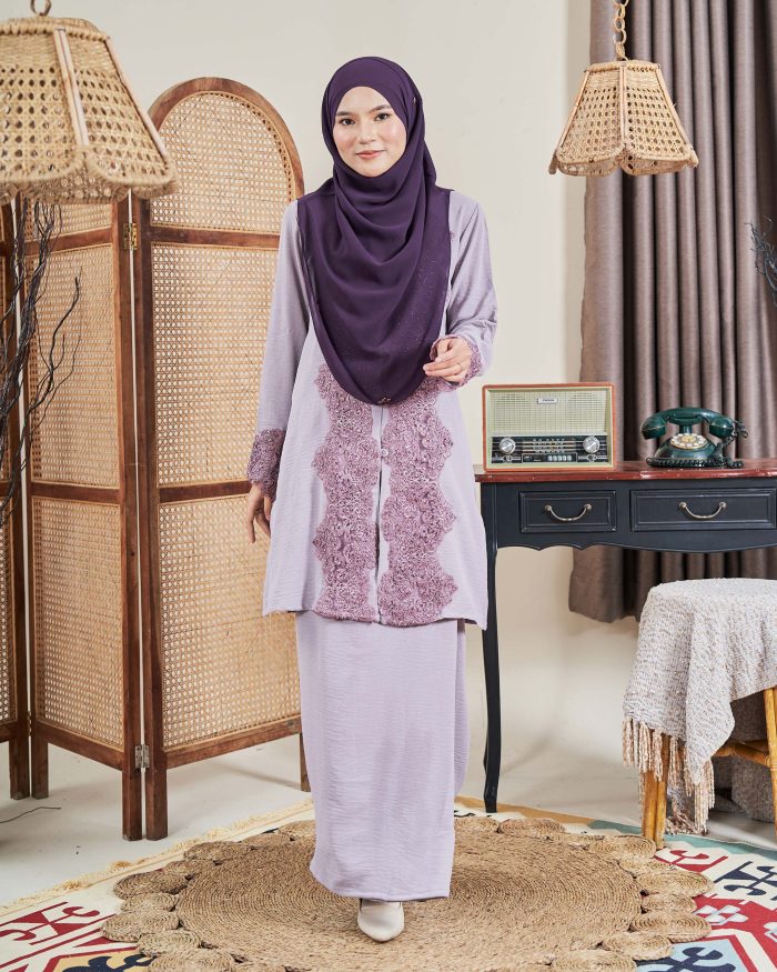 Baju Kebarung Sultanah - Nilamsari Dusty Lilac