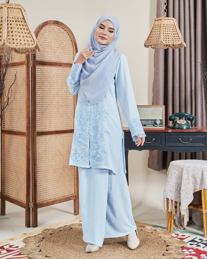 Baju Kebarung Sultanah - Nilamsari Light Blue