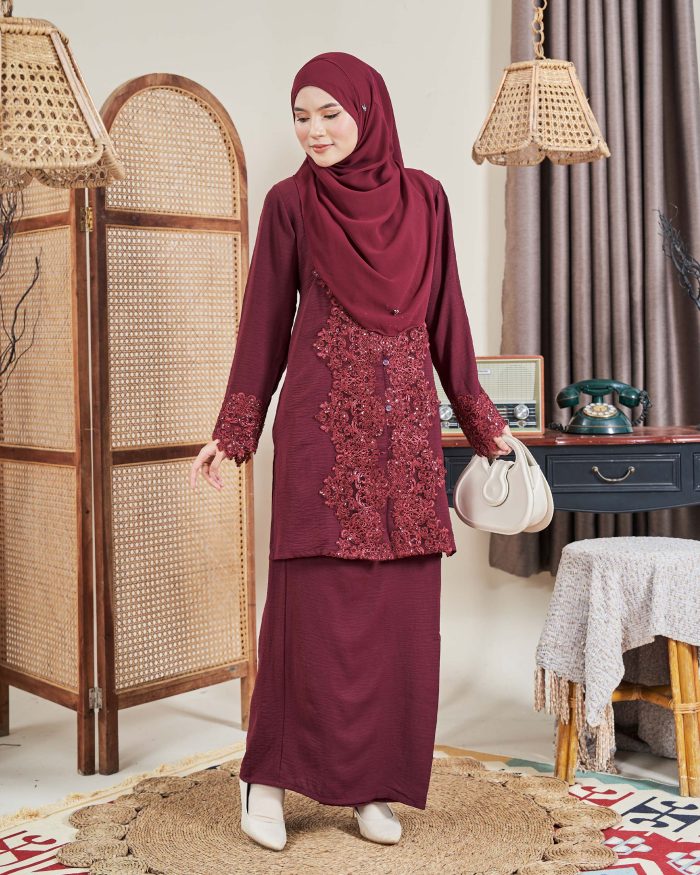 Baju Kebarung Sultanah - Nilamsari Maroon