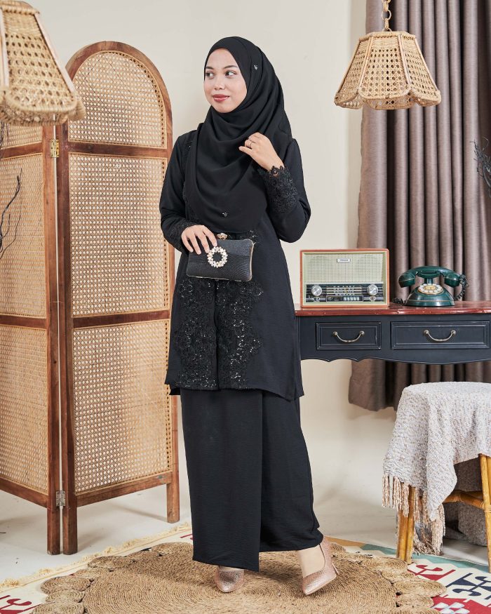 Baju Kebarung Sultanah - Nilamsari Matte Black