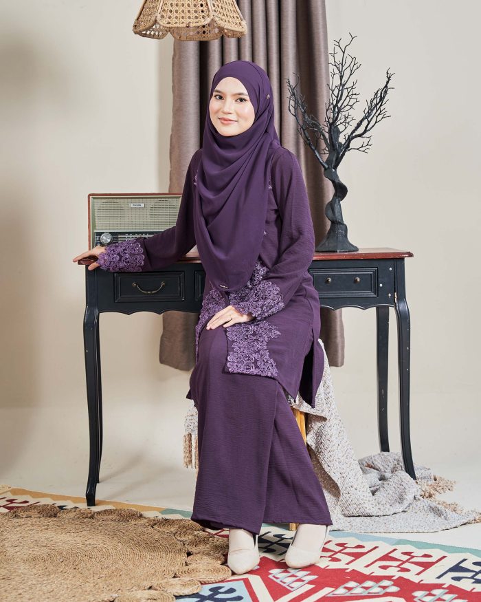 Baju Kebarung Sultanah - Nilamsari Purple Grape - Image 5