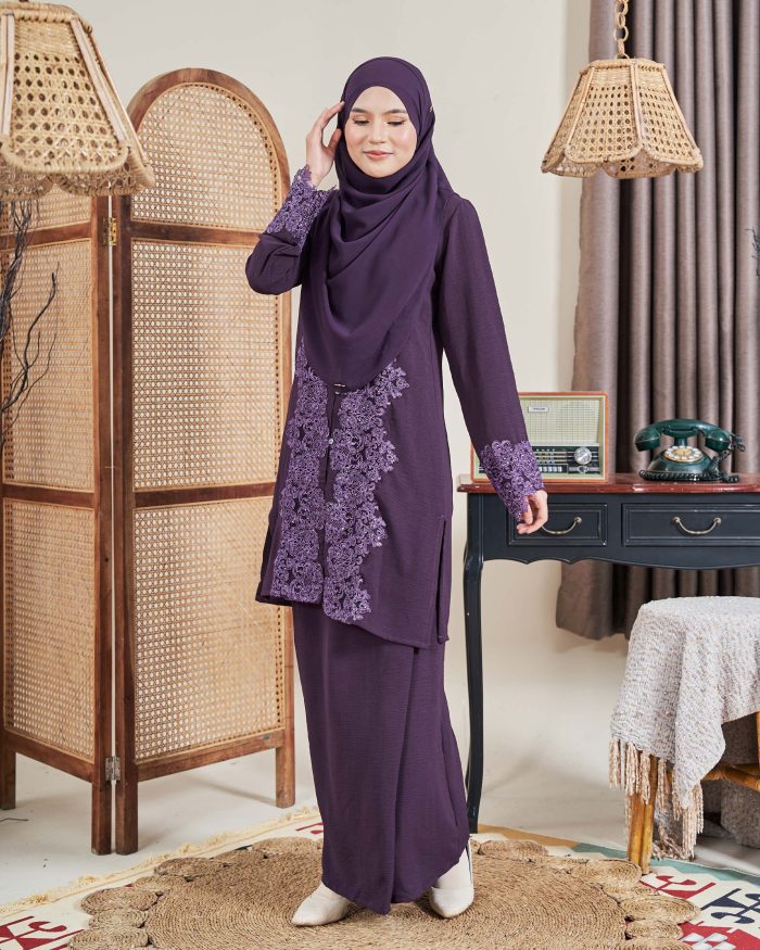 Baju Kebarung Sultanah - Nilamsari Purple Grape - Image 2