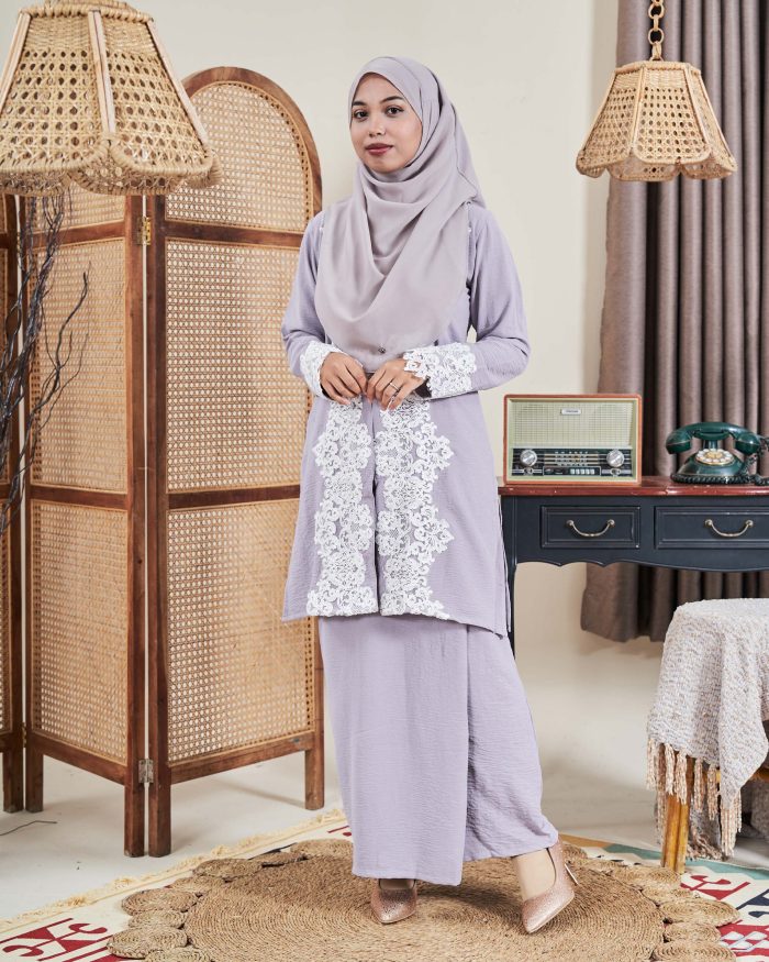 Baju Kebarung Sultanah - Nilamsari Steel Grey