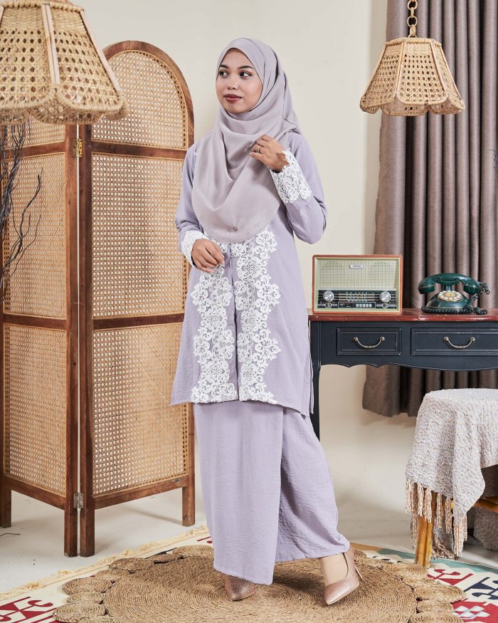 Baju Kebarung Sultanah - Nilamsari Steel Grey - Image 2