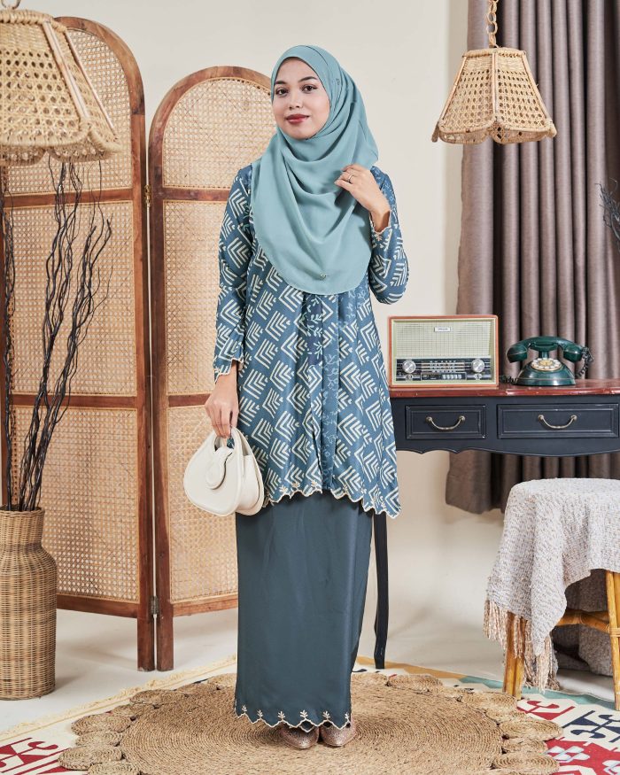 Baju Kebarung Sultanah - Setialam Aqua Turquoise