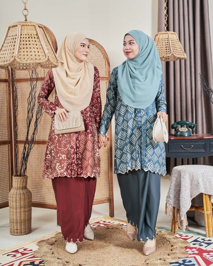 Baju Kebarung Sultanah - Setialam Iris Grey - Image 6