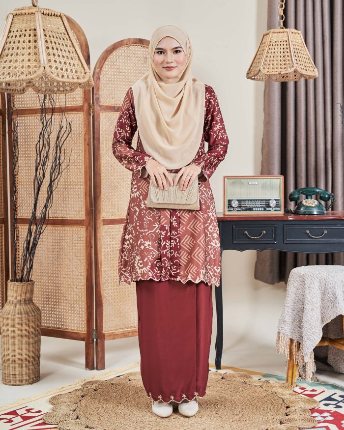 Baju Kebarung Sultanah - Setialam Maroon