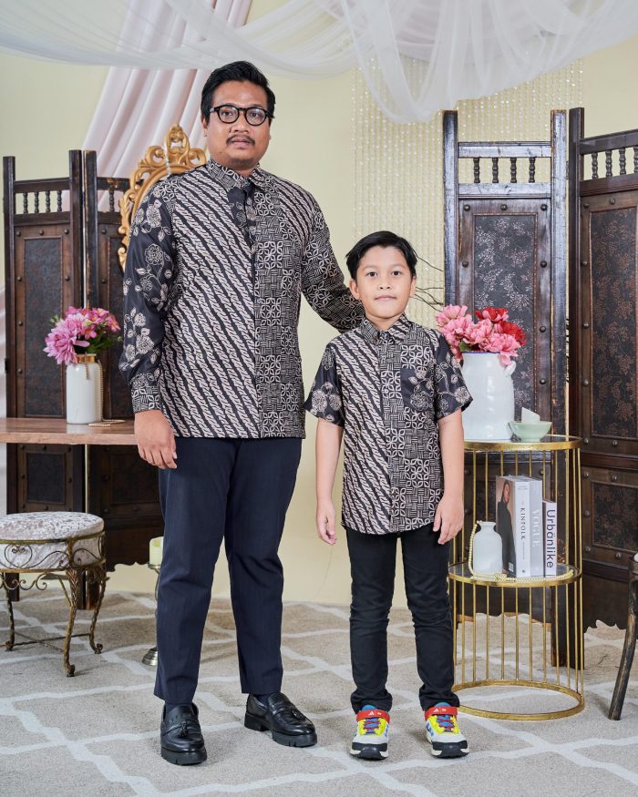 Baju Kemeja Batik Sultan Kids 9.0 - Setiawan Black - Image 3