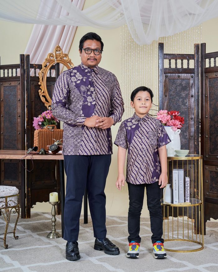 Baju Kemeja Batik Sultan Kids 9.0 - Setiawan Deep Purple - Image 3