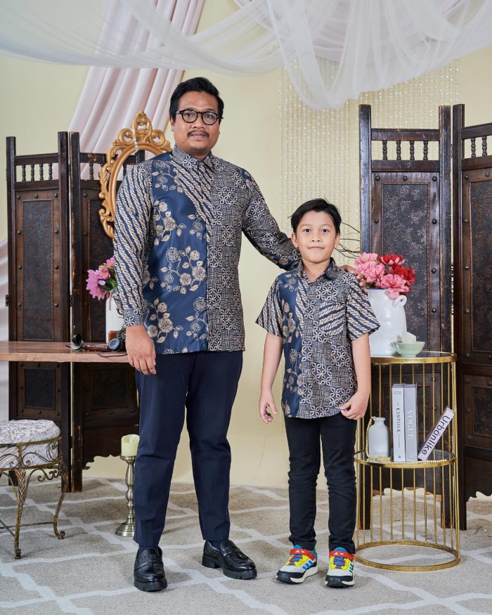 Baju Kemeja Batik Sultan Kids 9.0 - Setiawan Navy Blue - Image 3
