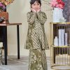 Baju Kebarung Moden Batik Sultanah Kids 9.0 - Setiawan Olive Green