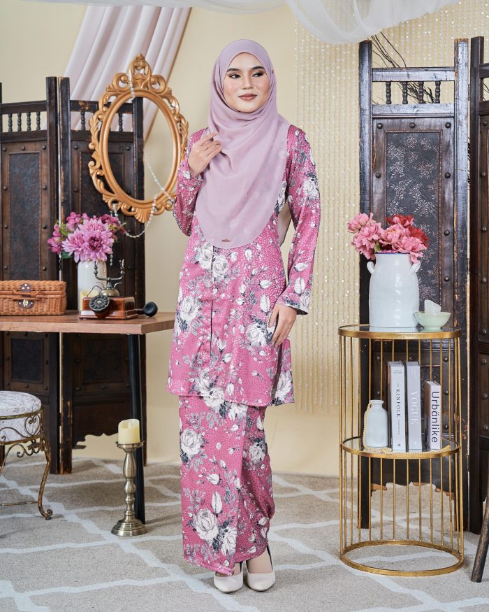 Baju Kebarung Moden Shafaa - Sweet Pink