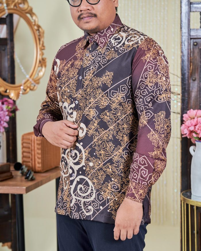 Baju Kemeja Batik Sultan 9.0 - Takzim Coffee Brown - Image 2