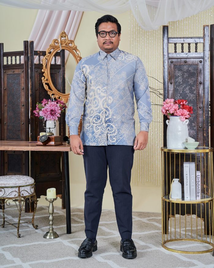 Baju Kemeja Batik Sultan 9.0 - Takzim Sky Blue