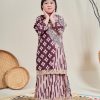 Baju Kurung Moden Batik Sulam Sultanah Kids 10.0 – Anggun Plum Purple - Image 2