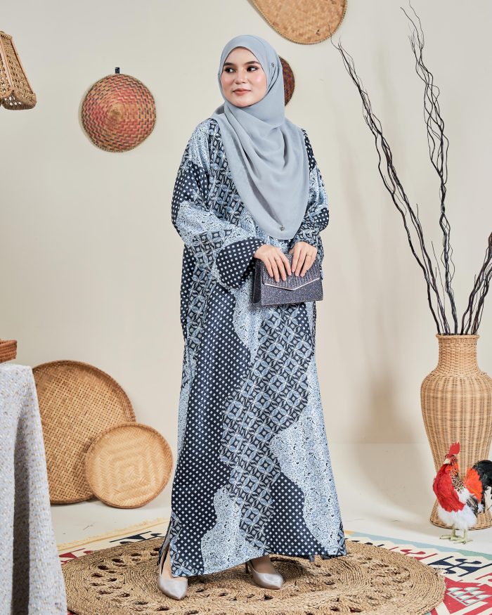 Kaftan Batik Sultanah – Jasmine Black Grey