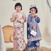 Baju Kurung Moden Batik Sulam Sultanah 10.0 Kids - Kartika Spruce Blue - Image 4