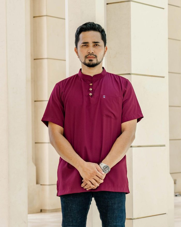 Kurta Eeman Hombre X Luvla - Maroon - Image 4