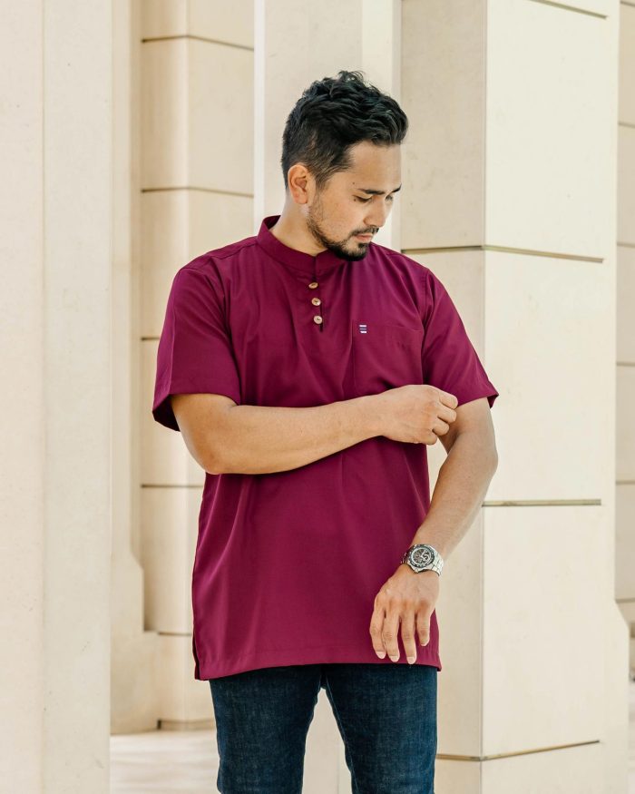 Kurta Eeman Hombre X Luvla - Maroon - Image 5