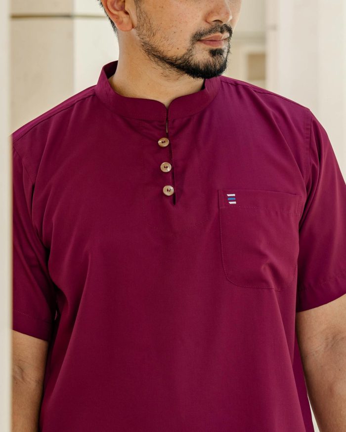 Kurta Eeman Hombre X Luvla - Maroon - Image 2