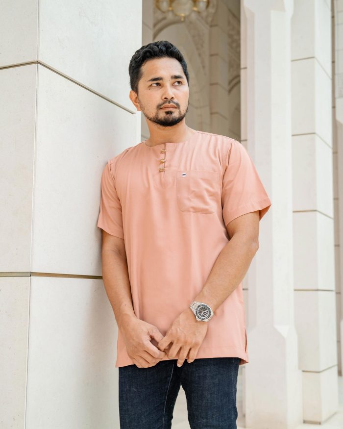 Kurta Saufi Hombre X Luvla - Salmon - Image 5