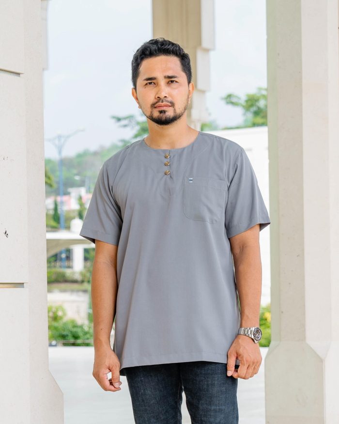 Kurta Saufi Hombre X Luvla - Silver Grey