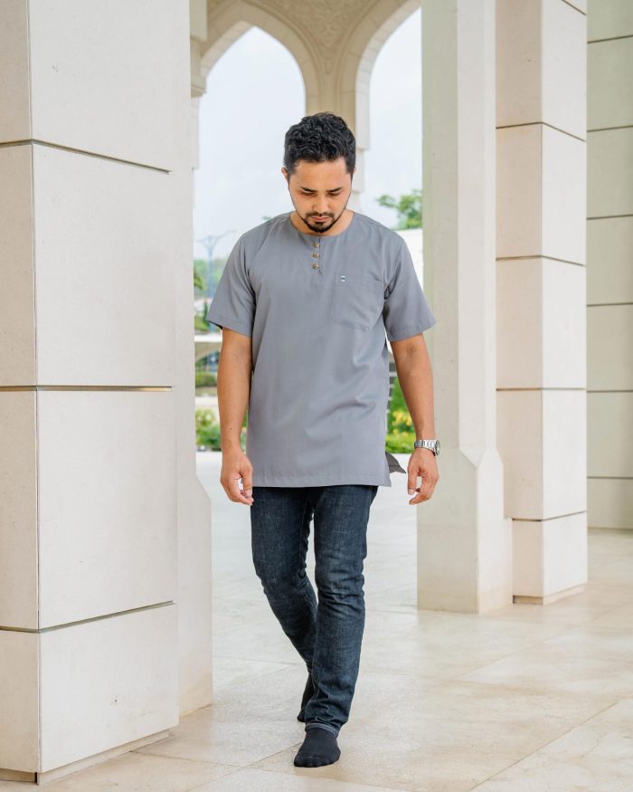 Kurta Saufi Hombre X Luvla - Silver Grey - Image 4