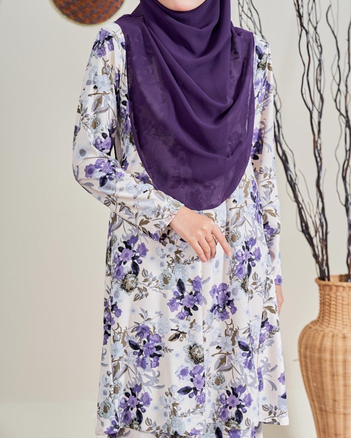 Baju Kurung Pahang Laura 12.0 - Cosmos Cream - Image 5