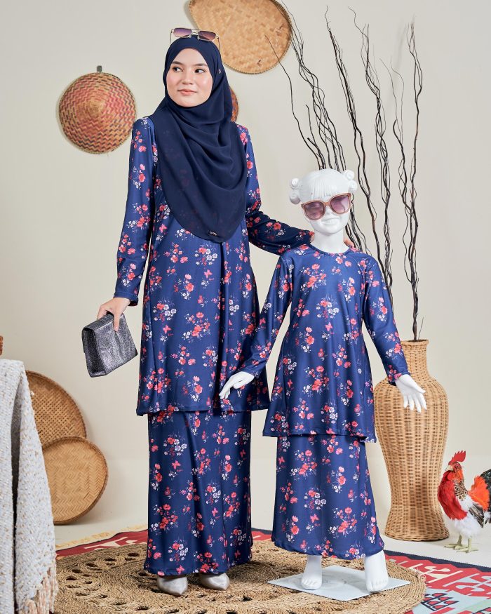 Baju Kurung Pahang Laura 12.0 - Nigella Blue - Image 6