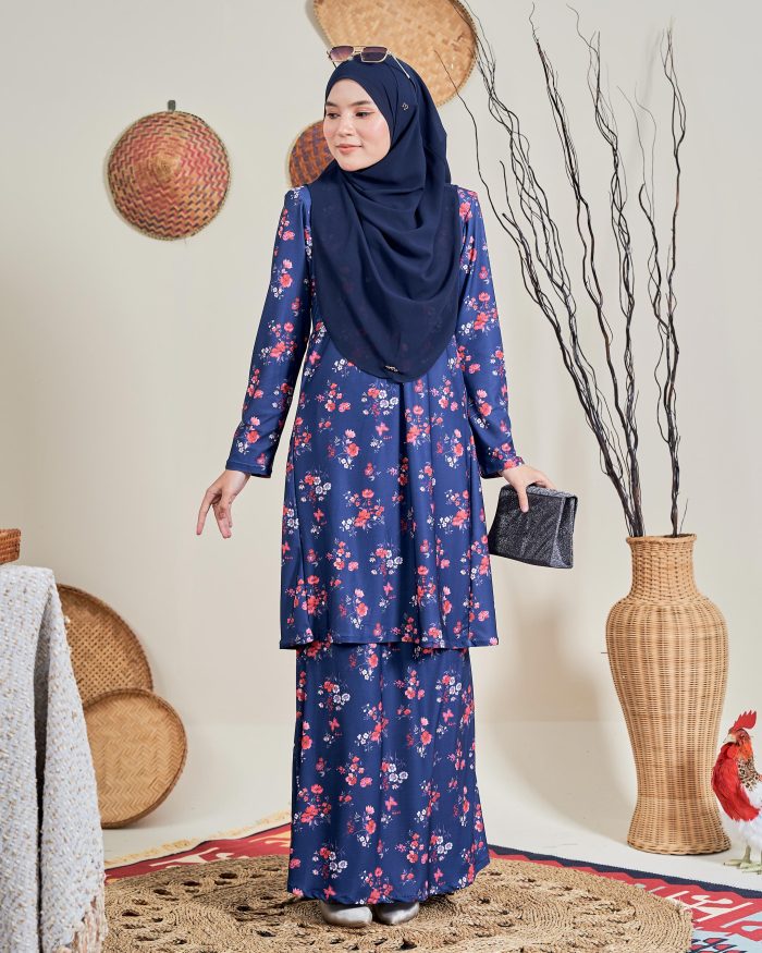 Baju Kurung Pahang Laura 12.0 - Nigella Blue - Image 3