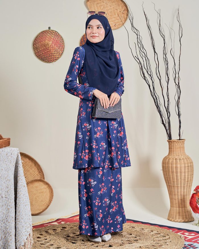 Baju Kurung Pahang Laura 12.0 - Nigella Blue - Image 2