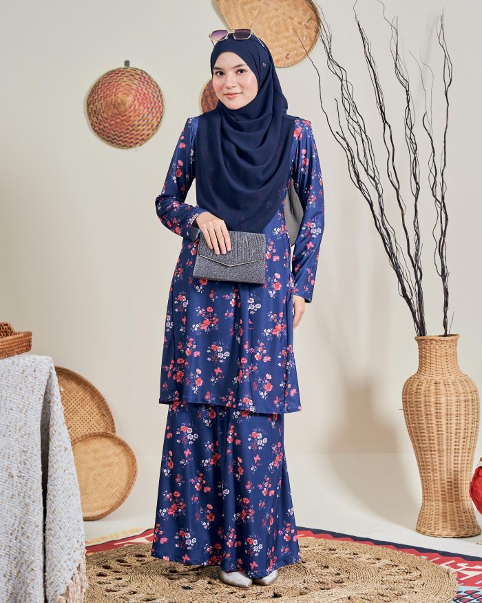 Baju Kurung Pahang Laura 12.0 - Nigella Blue