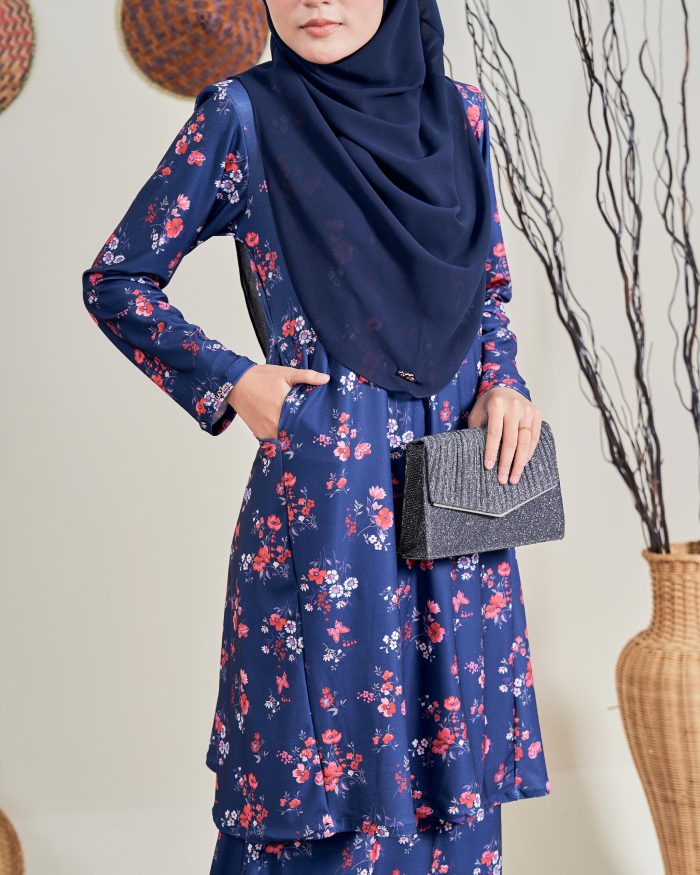 Baju Kurung Pahang Laura 12.0 - Nigella Blue - Image 4