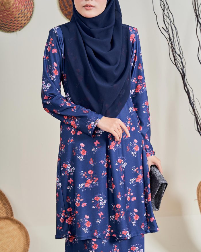 Baju Kurung Pahang Laura 12.0 - Nigella Blue - Image 5