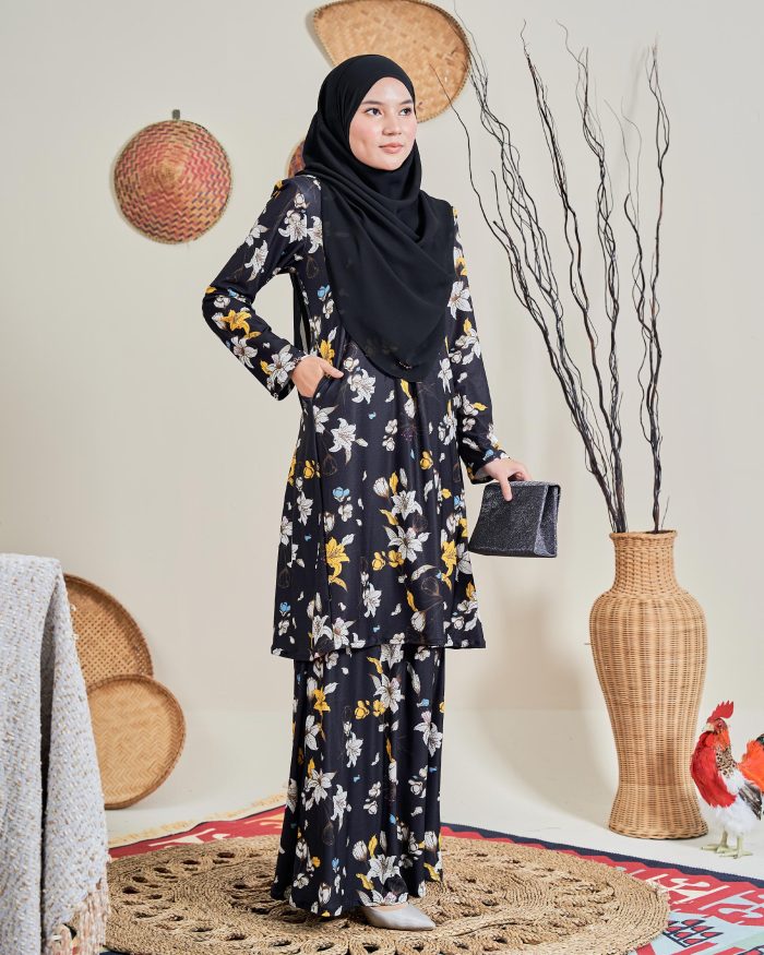 Baju Kurung Pahang Laura 12.0 - Orchid Black - Image 2